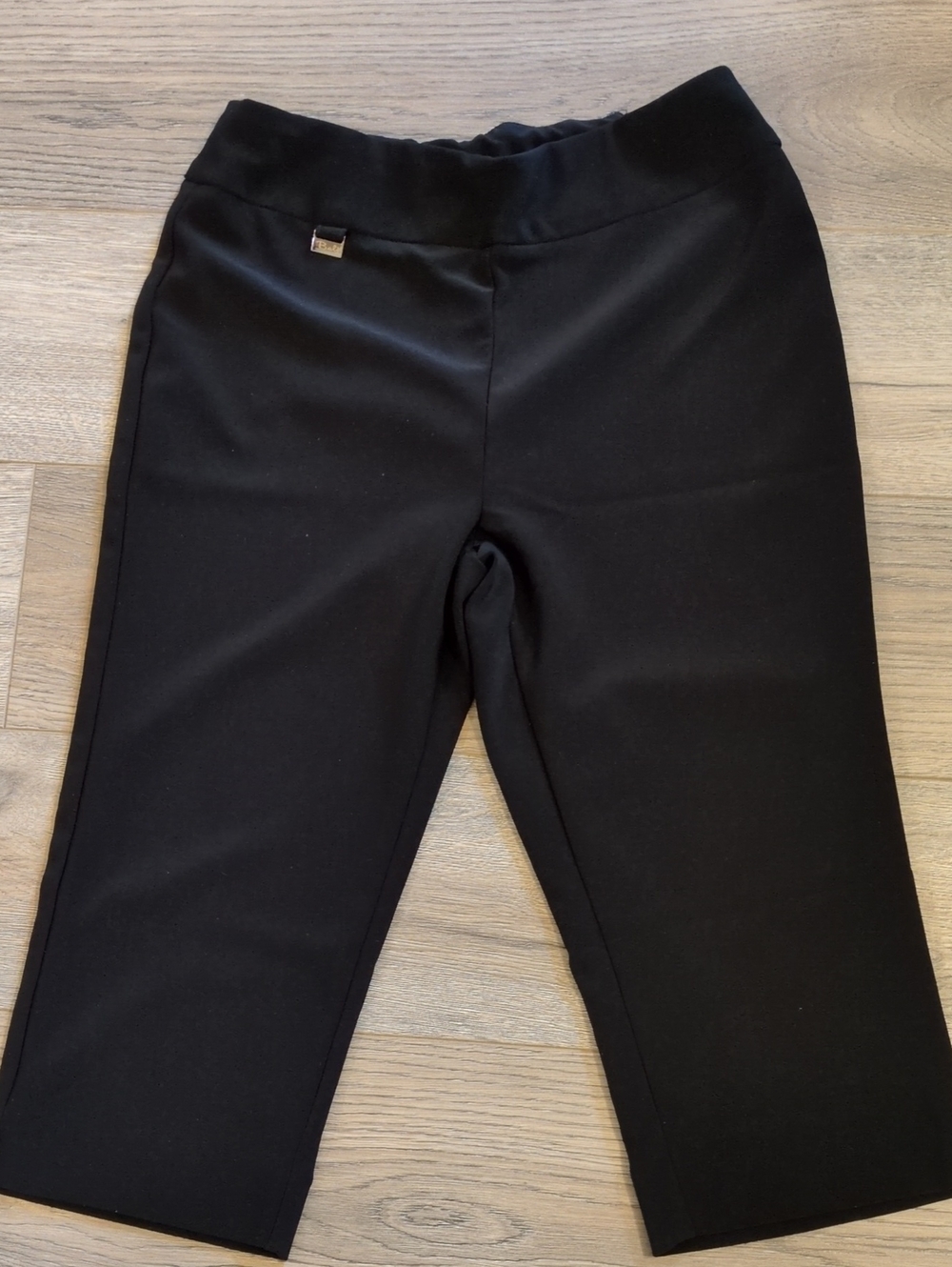 Bali Black Ponte Knit Pants with Logo Tag